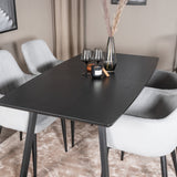 Rozšiřitelný Inca - černý vrch / černé nohy + komfortní jídelní židle - černé nohy / světle šedý manšestr _4