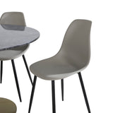 Estelle kulatý jídelní stůl ø106 H75 - černá / mosaz+polární plastová jídelní židle - černé nohy / šedý plast_4