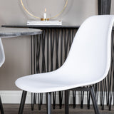 Estelle kulatý jídelní stůl ø106 H75 - černá / mosaz+polární plastová jídelní židle - černé nohy / bílý plast_4