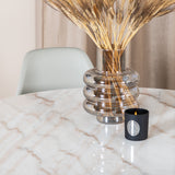 Kulatý jídelní stůl Estelle ø106 H75 - Bílá / Černá+Polar Plastová jídelní židle - Černé nohy / Šedá Plast_4