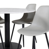 Kulatý jídelní stůl Estelle ø106 H75 - Bílá / Černá+Polar Plastová jídelní židle - Černé nohy / Šedá Plast_4