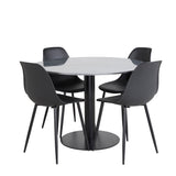 Estelle kulatý jídelní stůl ø106 H75 - černá / černá + plastová jídelní židle Polar - černé nohy / černý plast_4