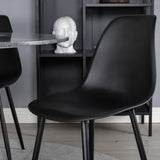 Estelle kulatý jídelní stůl ø106 H75 - černá / černá + plastová jídelní židle Polar - černé nohy / černý plast_4