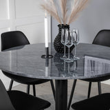 Estelle kulatý jídelní stůl ø106 H75 - černá / černá + plastová jídelní židle Polar - černé nohy / černý plast_4