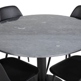 Estelle kulatý jídelní stůl ø106 H75 - černá / černá + plastová jídelní židle Polar - černé nohy / černý plast_4