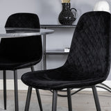 Kulatý jídelní stůl Estelle ø106 H75 - Černá / Černá + Polar Diamond Jídelní židle - Černé nohy - Black Velvet_4