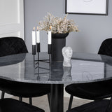 Kulatý jídelní stůl Estelle ø106 H75 - Černá / Černá + Polar Diamond Jídelní židle - Černé nohy - Black Velvet_4