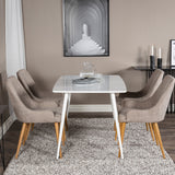 Polar Jídelní stůl 120 cm - Bílá Bílá +Plaza - Jídelní židle - Dub/Světle šedá _4