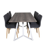 Jídelní stůl Marina - šedý "dub" / bílé nohy + Windu Matstol - Ek-Look / Mörkgrå _6