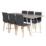 Jídelní stůl Marina - šedý "dub" / bílé nohy + Windu Matstol - Ek-Look / Mörkgrå _6