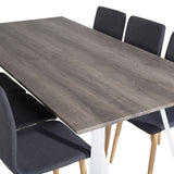 Jídelní stůl Marina - šedý "dub" / bílé nohy + Windu Matstol - Ek-Look / Mörkgrå _6