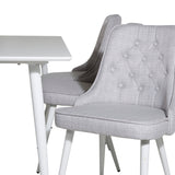 Jídelní stůl Polar 180 cm - Bílá deska / Bílé nohy+Velvet Deluxe Jídelní židle -