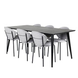 Jídelní stůl Dipp - 180*90cm - Černá dýha / celé černé nohy + Jídelní stůl Vault