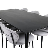 Jídelní stůl Dipp - 180*90cm - Černá dýha / celé černé nohy + Jídelní stůl Vault