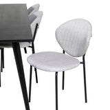 Jídelní stůl Dipp - 180*90cm - Černá dýha / celé černé nohy + Jídelní stůl Vault