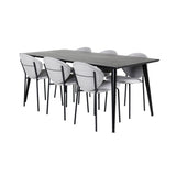 Jídelní stůl Dipp - 180*90cm - Černá dýha / celé černé nohy + Jídelní stůl Vault