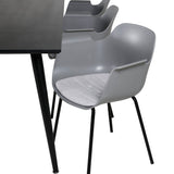 Dipp Jídelní stůl - 180*90cm - Černá dýha / celé černé nohy + Comfort Plastic