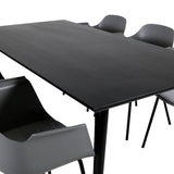 Dipp Jídelní stůl - 180*90cm - Černá dýha / celé černé nohy + Comfort Plastic