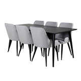 Dipp Jídelní stůl - 180*90cm - Černá dýha / celé černé nohy +Plaza Jídelní cha