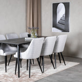 Dipp Jídelní stůl - 180*90cm - Černá dýha / celé černé nohy +Plaza Jídelní cha