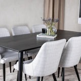 Dipp Jídelní stůl - 180*90cm - Černá dýha / celé černé nohy +Plaza Jídelní cha