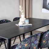 Dipp Jídelní stůl - 180*90cm - Černá dýha / celé černé nohy + Velvet Jídelní Ch