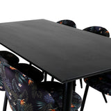 Dipp Jídelní stůl - 180*90cm - Černá dýha / celé černé nohy + Velvet Jídelní Ch