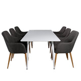 Polar Jídelní stůl 180 cm - Bílá deska / Bílé nohy +Comfort - Jídelní židle - Dub/tmavě šedá _6