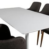 Polar Jídelní stůl 180 cm - Bílá deska / Bílé nohy +Comfort - Jídelní židle - Dub/tmavě šedá _6