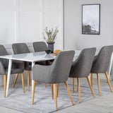 Polar Jídelní stůl 180 cm - Bílá deska / Bílé nohy +Comfort - Jídelní židle - Dub/tmavě šedá _6