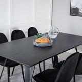 Jídelní stůl Marina - černá deska / černé nohy + jídelní židle Polar - černé nohy /