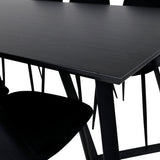 Jídelní stůl Marina - černá deska / černé nohy + jídelní židle Polar - černé nohy /