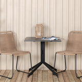 Kavárenský stůl Way 70*70+Lindos Stohovací židle - Black Alu / Latte Rope_2