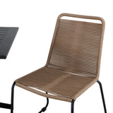 Kavárenský stůl Way 70*70+Lindos Stohovací židle - Black Alu / Latte Rope_2