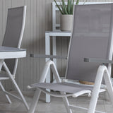 Jídelní stůl Virya - Bílá Alu / Šedé sklo - malý stolek+Albany Light 5-postel bílý alu / Šedá Textilene_4