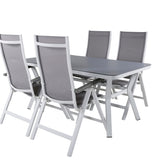 Jídelní stůl Virya - Bílá Alu / Šedé sklo - malý stolek+Albany Light 5-postel bílý alu / Šedá Textilene_4