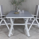 Jídelní stůl Virya - bílá Alu / šedé sklo - malý stůl + židle Break 5:pos - bílá/šedá_4