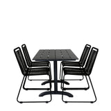 Stohovací křeslo Denver 70*120 Black/Black+Lindos - Black Alu / Black Rope_4