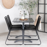 Stohovací křeslo Denver 70*120 Black/Black+Lindos - Black Alu / Black Rope_4