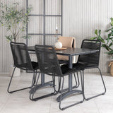 Stohovací křeslo Denver 70*120 Black/Black+Lindos - Black Alu / Black Rope_4