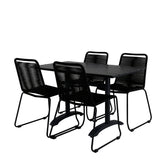 Stohovací křeslo Denver 70*120 Black/Black+Lindos - Black Alu / Black Rope_4