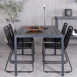 Break Table 150*90 - Black/Black+Lindos Stohovací židle - Black Alu / Black Rope_4
