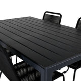 Break Table 150*90 - Black/Black+Lindos Stohovací židle - Black Alu / Black Rope_4