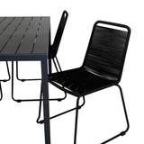 Break Table 150*90 - Black/Black+Lindos Stohovací židle - Black Alu / Black Rope_4