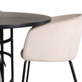 Copenhagen - Jídelní stůl kulatý - Černá / Černá + židle Berit - Černá / Béžová Velvet_4