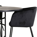Copenhagen - Jídelní stůl kulatý - Černá / Černá + Berit Židle - Černá / Černá Velvet_4