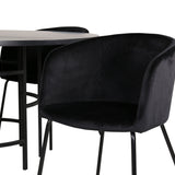 Copenhagen - Jídelní stůl kulatý - Černá / Černá + Berit Židle - Černá / Černá Velvet_4