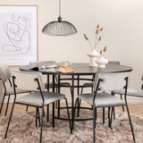 Copenhagen - Jídelní stůl kulatý - Černá / Černá+Kenth Židle - Černá / Světle šedá Velvet_6