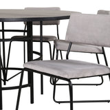 Copenhagen - Jídelní stůl kulatý - Černá / Černá+Kenth Židle - Černá / Světle šedá Velvet_6