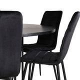 Copenhagen - Jídelní stůl kulatý - Černá / Černá + židle Windu Lyx - Černá / Černá Velvet_6